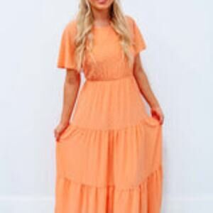 Reb in J Sherbet Orange Maxi Dress
